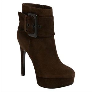 Via Spiga Suede Lego Stilleto Platform Heel Boots